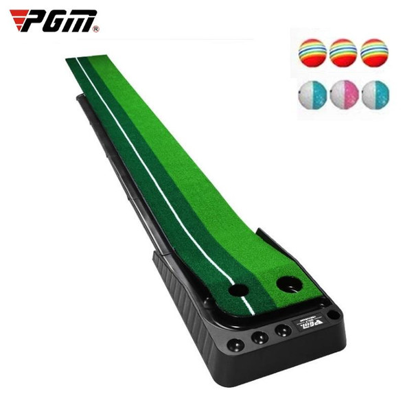 PGMPGM 2.5m Golf Indoor Swing Grip Putting Trainer Practice Pace with Automatic Return Fairways & 3 Soft Balls & 3 Two-color Balls