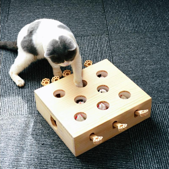 Hamster And Cat Toys Solid Wood Cat Supplies, Colour: Eight-hole doll