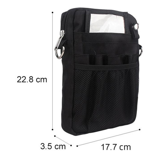 Nurse Shoulder Tool Package Medical Staff Portable Work Pockets Medical Supplies Storage Bag(Black)