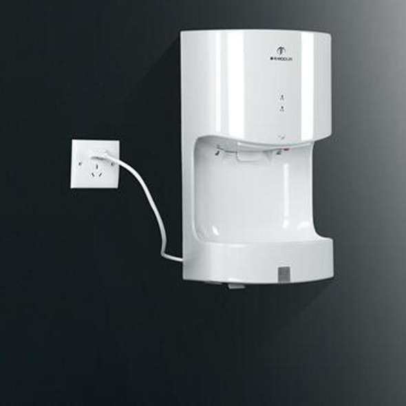 MODUN High Speed Fully Automatic Induction Intelligence Hand Dryer Hot and Cold Hand Dryer for Toilet, size:250*165*470MM(white)