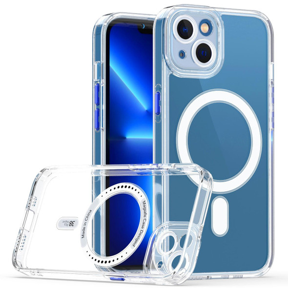 For iPhone 13 Cat-eye TPU + Acrylic Magsafe Phone Case(Blue)