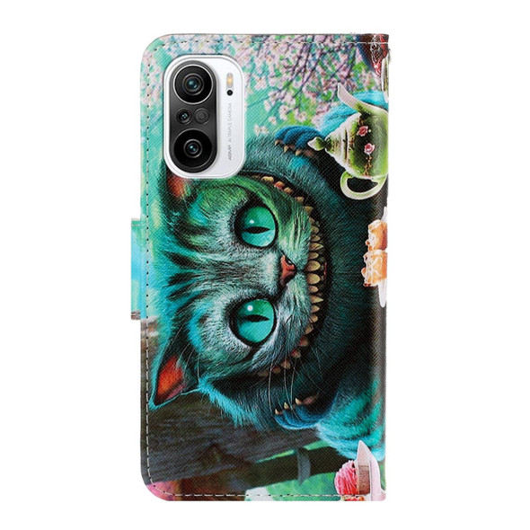 For Xiaomi Redmi K40 3D Colored Drawing Horizontal Flip Leather Phone Case(Green Eyes)