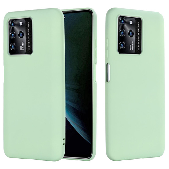 For ZTE Blade V30 Solid Color Liquid Silicone Dropproof Full Coverage Protective Case(Green)