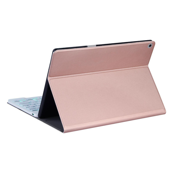 For Lenovo Tab M10 HD Gen 2 Backlight Bluetooth Keyboard Leatherette Tablet Case(Rose Gold)
