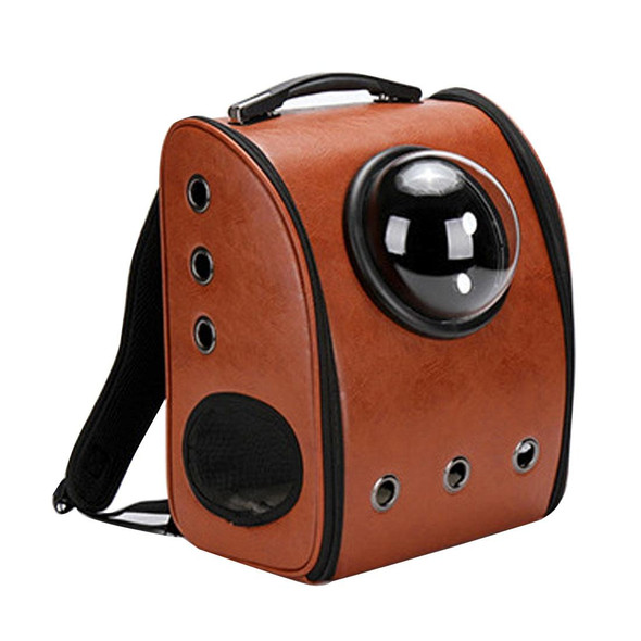 Space Capsule Carrier Breathable Pet Backpack Travel Portable Pet Bag for Cat / Dog and Other Pets, Size:32*29*42cm(Brown)