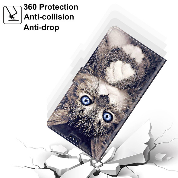 For Samsung Galaxy A72 5G Voltage Colored Drawing Magnetic Clasp Horizontal Flip PU Leatherette Case with Holder & Card Slots(C02 Fork Hand White Claw Cat)