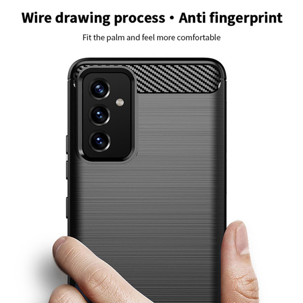 For Samsung Galaxy A82 / Quantum2 MOFI Gentleness Series Brushed Texture Carbon Fiber Soft TPU Case(Gray)