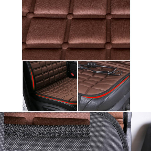 12V Heated Car Seat Cushion Cover Seat Heater Warmer Winter Car Cushion Car Driver Heated Seat Cushion(Brown)