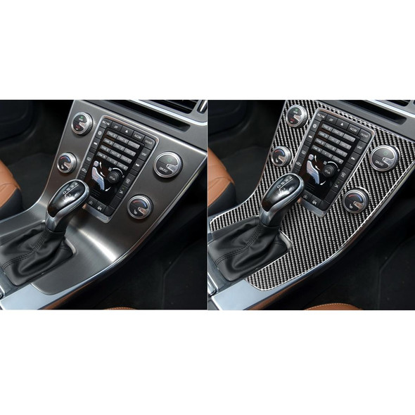 Car Carbon Fiber Central Control Panel Decorative Stickers for Volvo V60 2010-2017 / S60 2010-2018, Right Drive