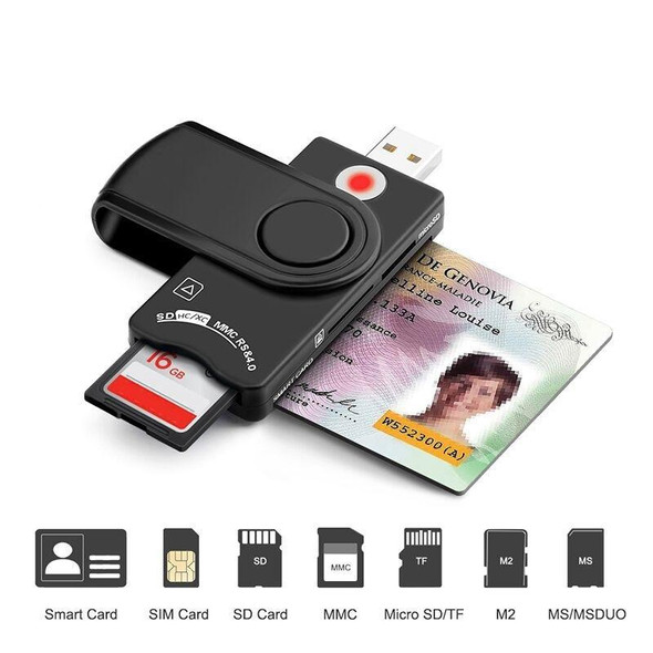 Rocketek SCR10 USB2.0 Smart Card / SD / TF / M2 / MS / SIM Card Reader