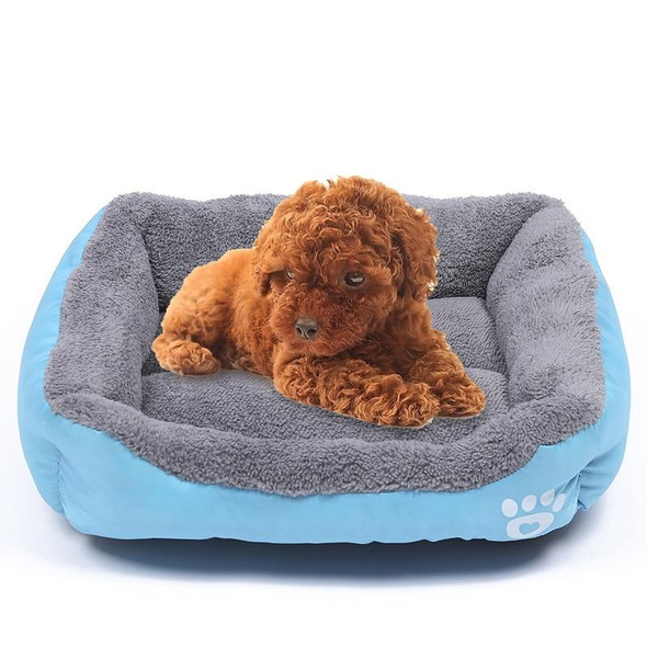 Candy Color Four Seasons Genuine Warm Pet Dog Kennel Mat Teddy Dog Mat, Size: XL, 806016cm (Blue)