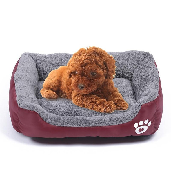 Candy Color Four Seasons Genuine Warm Pet Dog Kennel Mat Teddy Dog Mat, Size: XL, 806016cm (Wine Red)