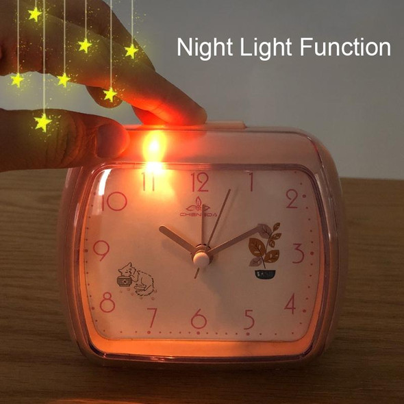 Cute Children Small Alarm Clock Bedside Night Light Clock(A306 Green)