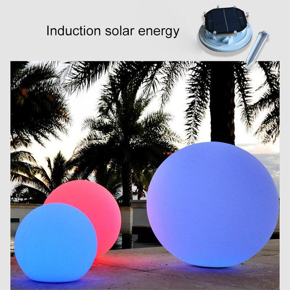 LEH-42321 30cm Round Ball Solar Power Lamp, Floating Garden Changing Colorful LED Light  with 0.8W Monocrystalline Silicon Solar Panel & Remote Control(White)