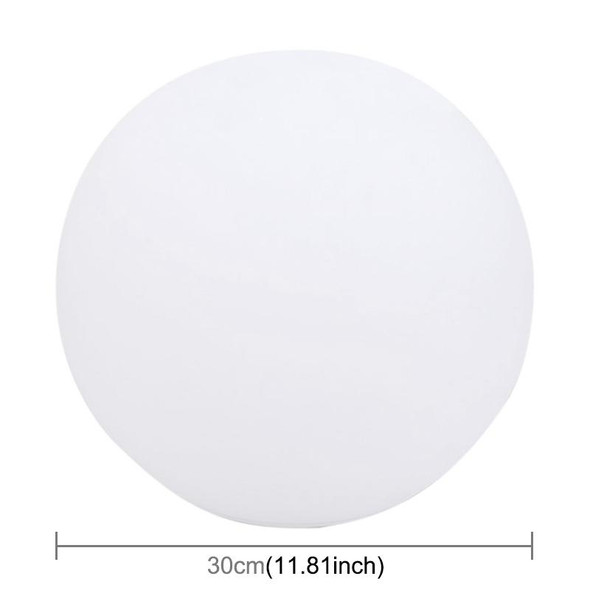 LEH-42321 30cm Round Ball Solar Power Lamp, Floating Garden Changing Colorful LED Light  with 0.8W Monocrystalline Silicon Solar Panel & Remote Control(White)