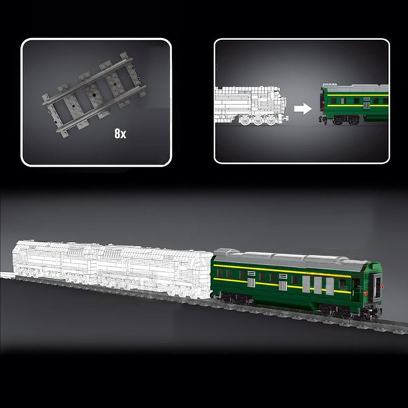 12001cx NJ2 Internal Combustion Locomotive Remote Control Green Train Puzzle Assembled Building Block Children Toy Model