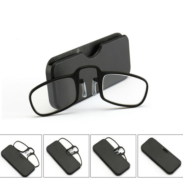 2 PCS TR90 Pince-nez Reading Glasses Presbyopic Glasses with Portable Box, Degree:+3.50D(Blue)