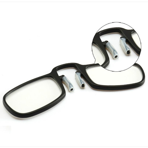 2 PCS TR90 Pince-nez Reading Glasses Presbyopic Glasses with Portable Box, Degree:+3.50D(Black)