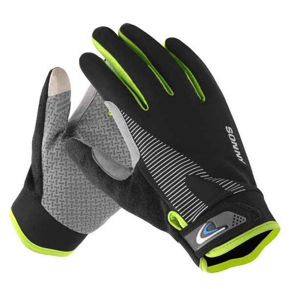 1 Pair QX0002 Sports Sunscreen Touch Screen Non-slip Wear Resistant Shock Absorbing Cycling Gloves, Size: Average code(Green)