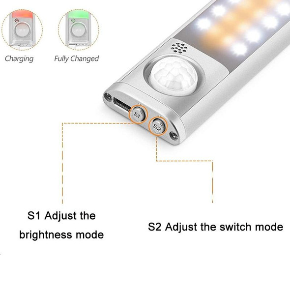 2.8W USB Charging Smart Human Body Sensing Wardrobe Lamp, Length: 22 cm