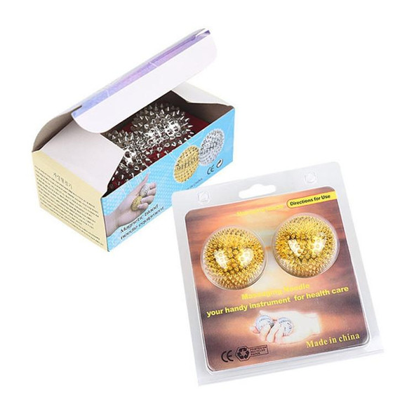 1 Pair Magnetic Massage Ball Relax Muscle Finger Plantar Pressure Massage Stab Ball, Size:4.7cm(Gold)