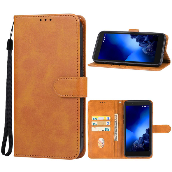 For Alcatel 1C 2019 Leatherette Phone Case(Brown)