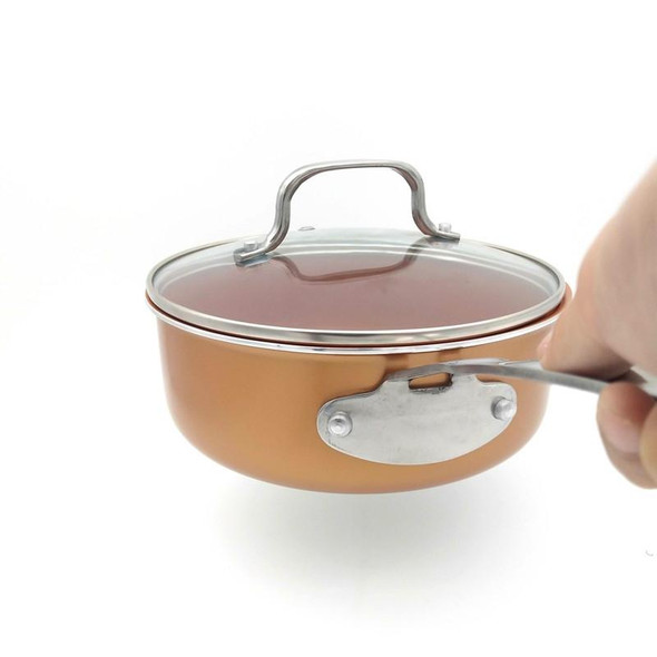 Non-stick Copper Ceramic Coating Cooking Pot, Style:With Cover