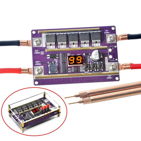 Lead-Acid Battery Version 12V Digital Display DIY Battery Spot Welding Machine Pen Control, Style:6 Square Pen With Case