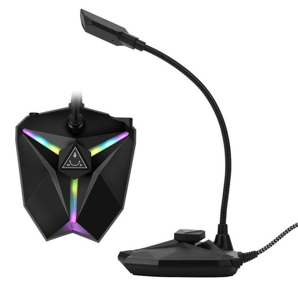 Yanmai G35 Adjustable Angle Omnidirectional Capacitive Gaming Microphone with RGB Colorful Lighting & Pluggable USB Cable, Cable Length: 1.35m