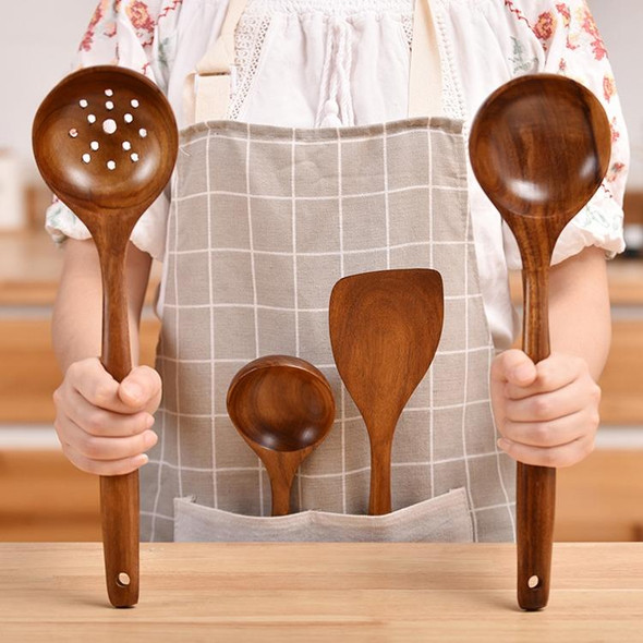 Non-Stick Pot Wood Spoon Teak Scoop Tableware Long Handle Spoon