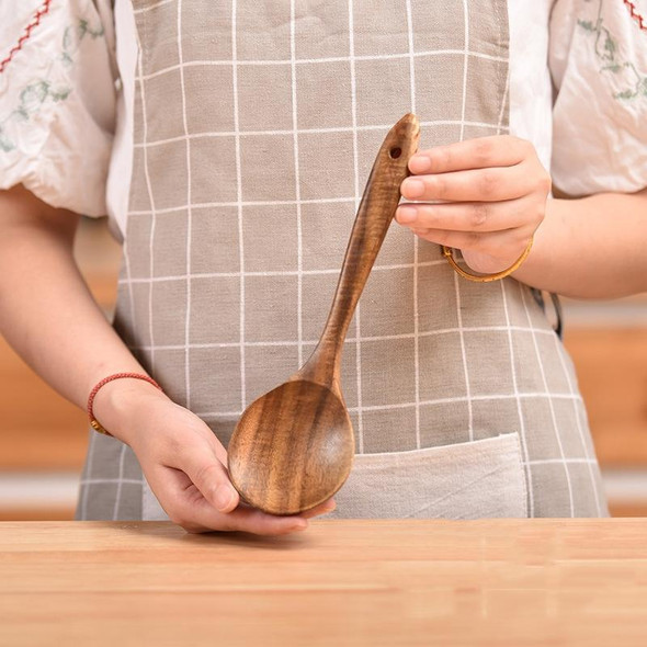 Non-Stick Pot Wood Spoon Teak Scoop Tableware Saving Spoon