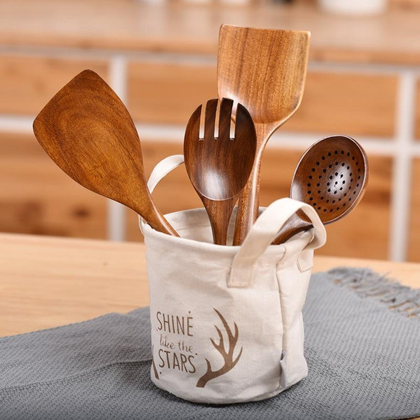 Non-Stick Pot Wood Spoon Teak Scoop Tableware Saving Spoon