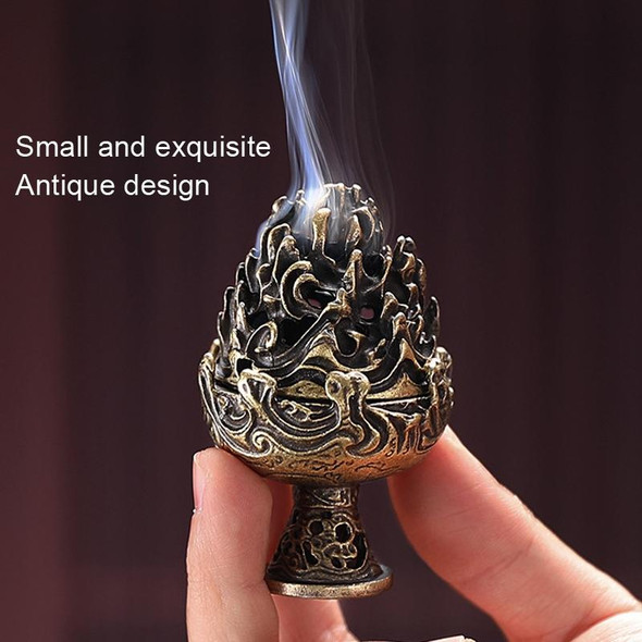 Vintage Indoor Incense Burner Copper Alloy Incense Burner Ornament, Size: Small Copper Color