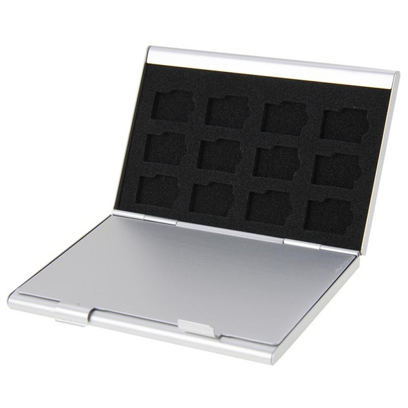 15 in 1 Memory Card Aluminum Alloy Protective Case Box for 3 SD + 12 TF Cards(Silver)