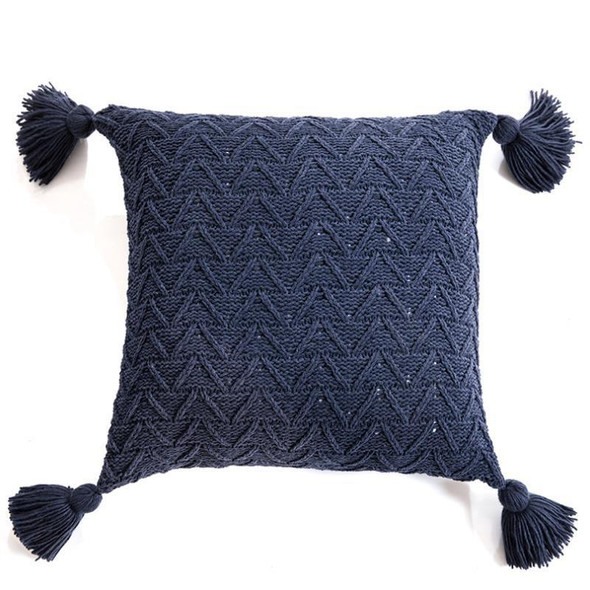 Home Accessories Knitted Pillowcase Without Core, Size: 45 x 45 cm(Dark Blue)