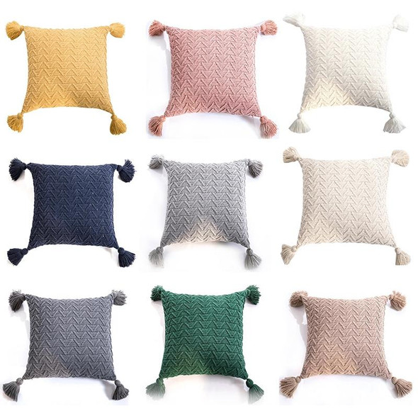 Home Accessories Knitted Pillowcase Without Core, Size: 45 x 45 cm(Rice Apricot)