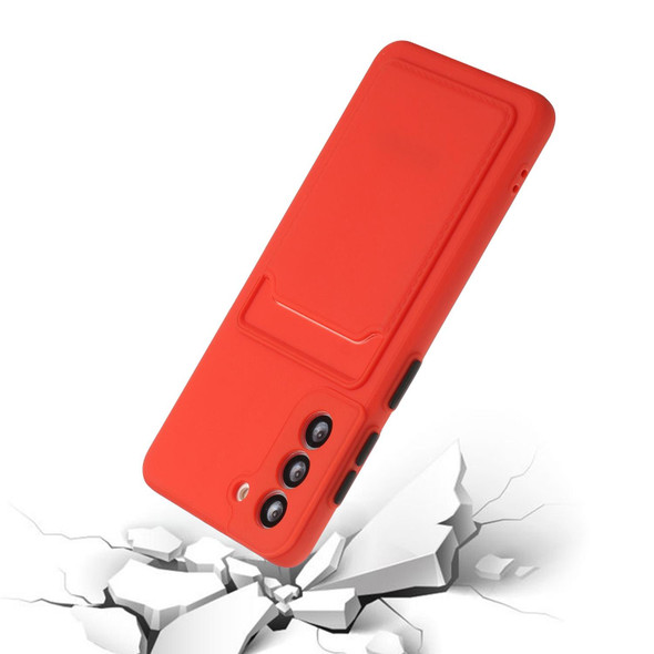 For Samsung Galaxy S22 5G Card Slot Design Shockproof TPU Phone Case(Red)