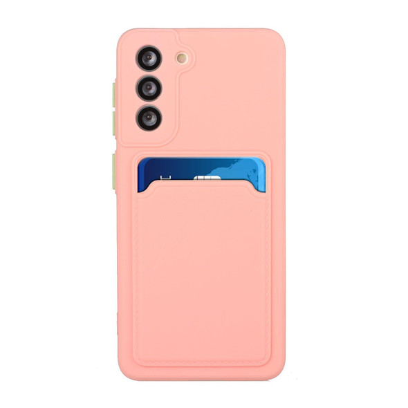 For Samsung Galaxy S22 5G Card Slot Design Shockproof TPU Phone Case(Pink)