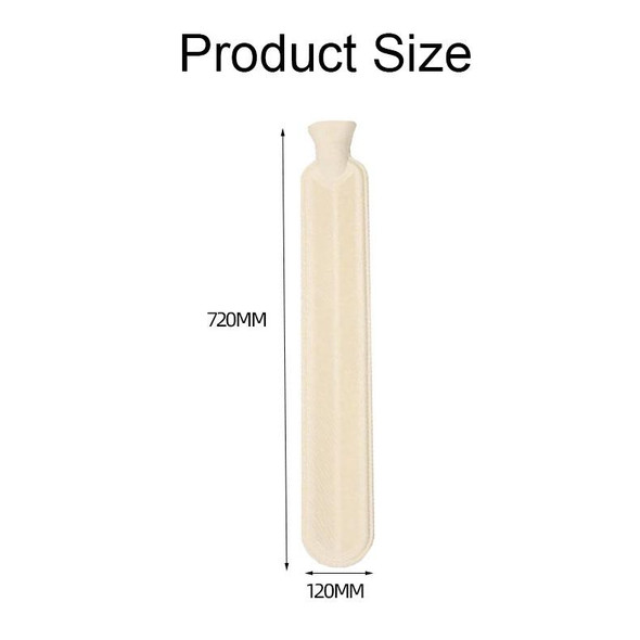 2L Long-strip Multifunctional Water-filled Rubber Hot Water Bags, Spec: Black Faded White