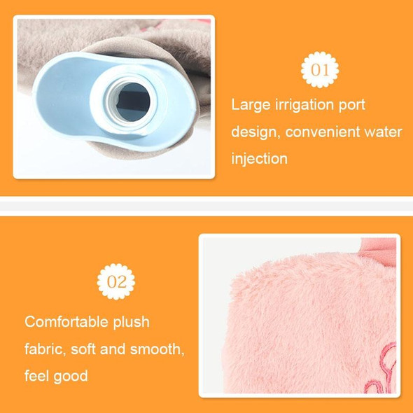 0688 PVC Plush Hand Pluggable Water-filled Hot Water Bags(Coffee Color)