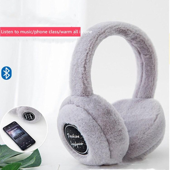 Bluetooth Earmuffs Winter Plush Windproof Men And Women Ear Cover(White)