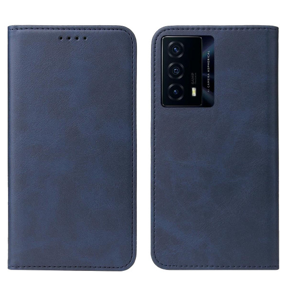 For vivo iQOO Z5 Magnetic Closure Leatherette Phone Case(Blue)