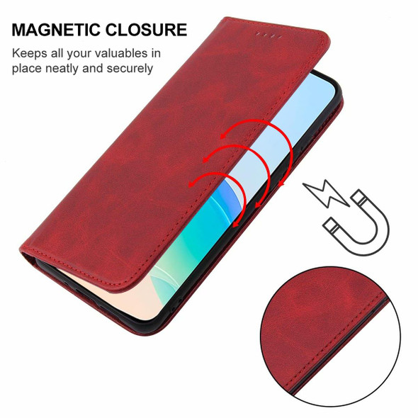 For vivo Y76 5G Magnetic Closure Leather Phone Case(Red)