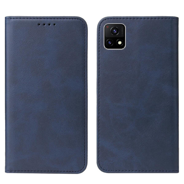 For For vivo Y52s 5G CN Version / iQOO U3 / U3x Magnetic Closure Leatherette Phone Case(Blue)