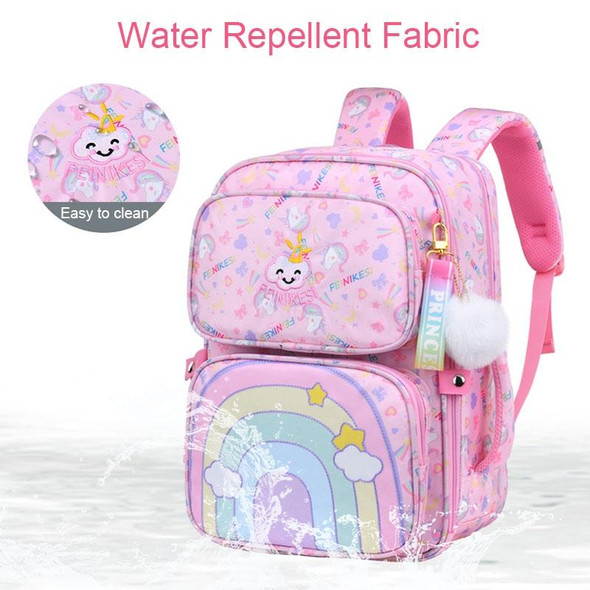 5177 Cute Unicorn Pattern Waterproof Breathable Student Schoolbag, Size: L (Pink)