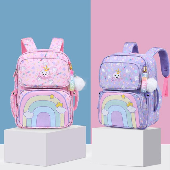 5177 Cute Unicorn Pattern Waterproof Breathable Student Schoolbag, Size: L (Purple)