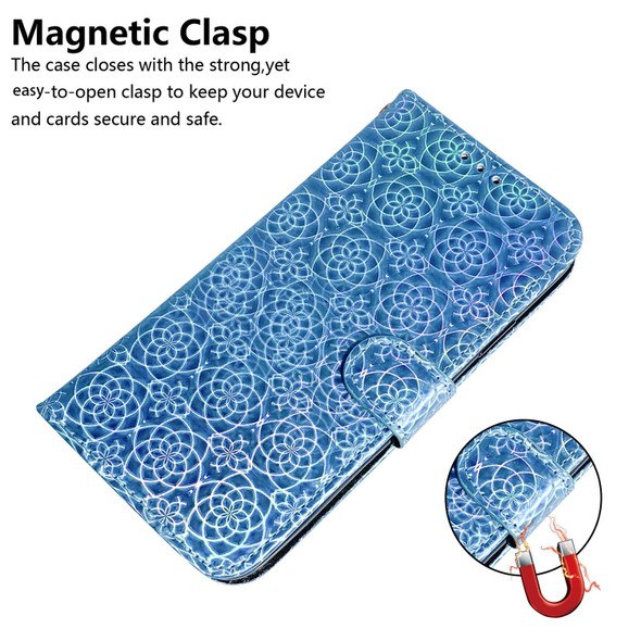 For Realme 9i 5G Colorful Magnetic Buckle Leatherette Phone Case(Blue)