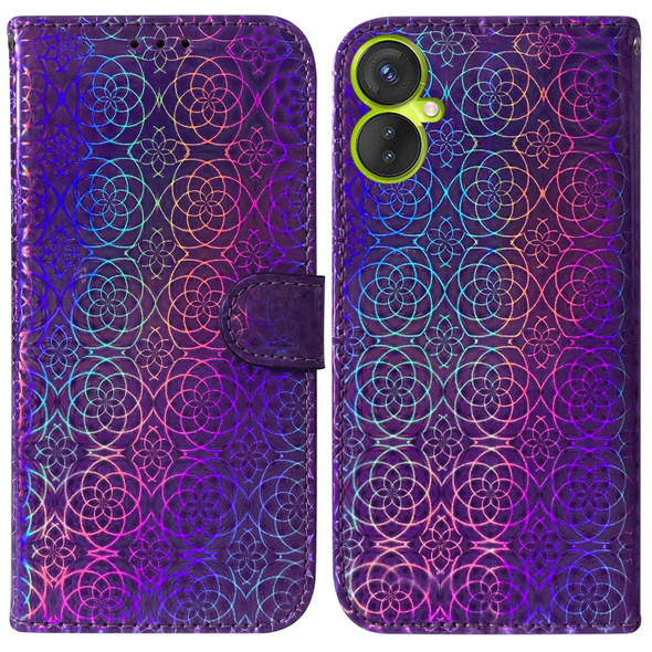 For Tecno Camon 19 Neo Colorful Magnetic Buckle Leatherette Phone Case(Purple)