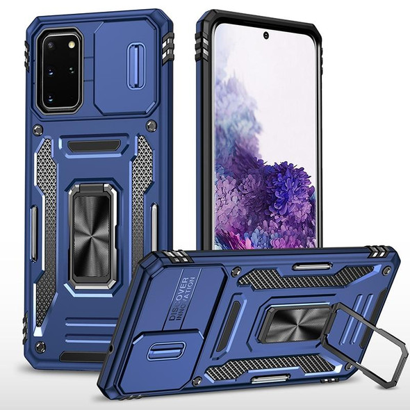 For Samsung Galaxy S20+ Armor PC + TPU Camera Shield Phone Case(Navy Blue)