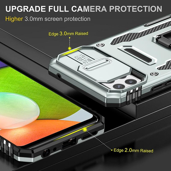 For Samsung Galaxy A22 5G Armor PC + TPU Camera Shield Phone Case(Grey)
